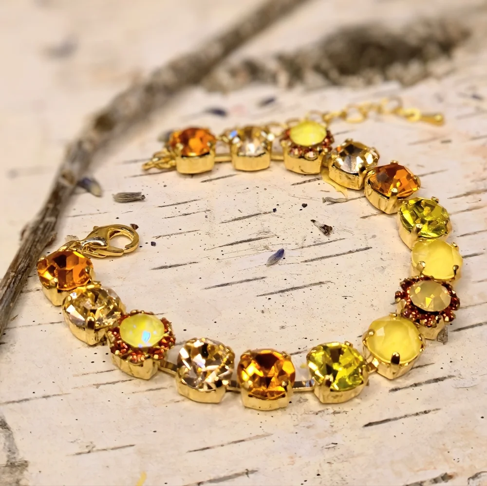 Elegant Gold and Yellow Crystal Bracelet